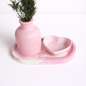 Blushing Marble Trinket & Greenery Set